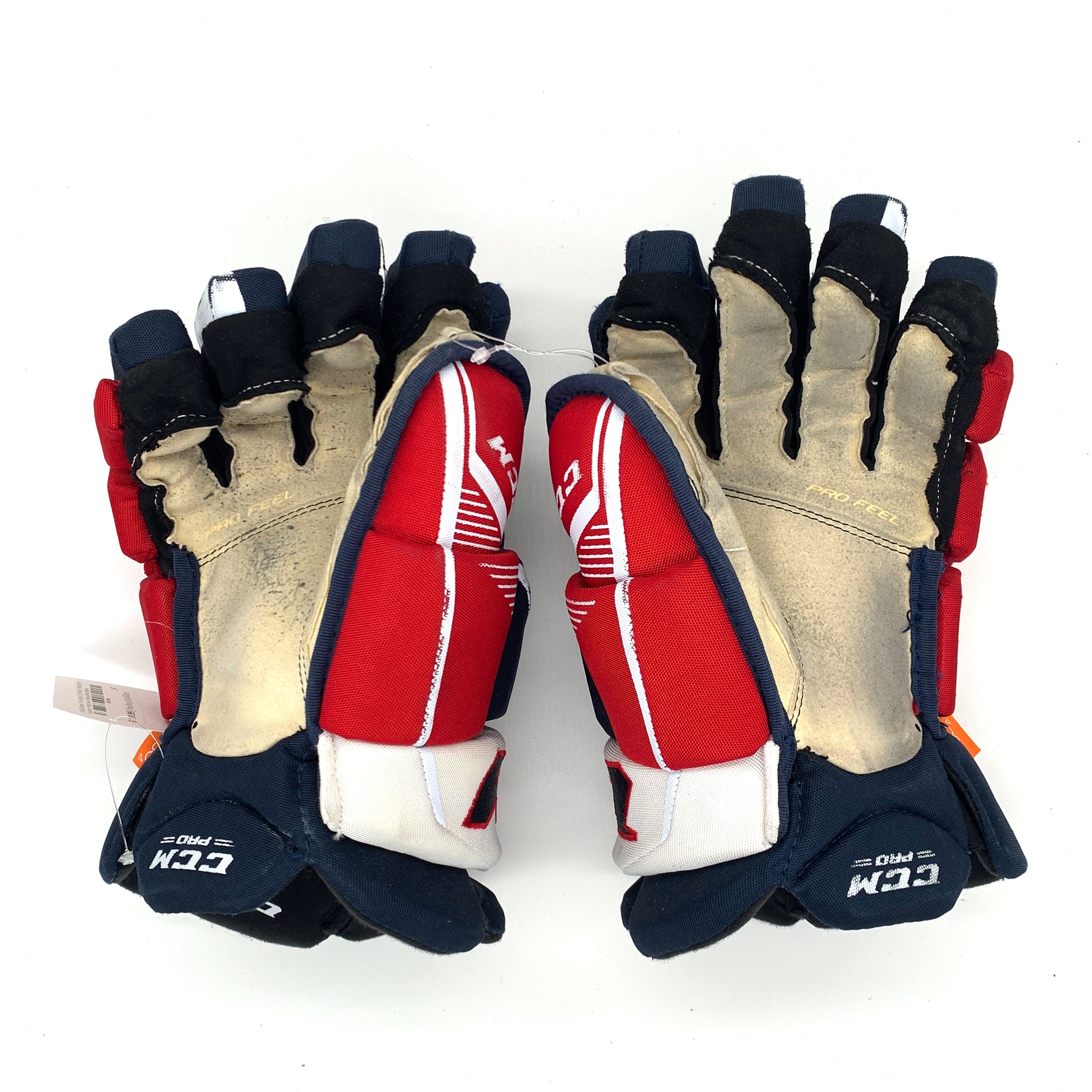 CCM HGJS - Gants d'occasion NHL Pro Stock - Capitals de Washington - Matt Irwin (bleu marine/rouge/blanc)